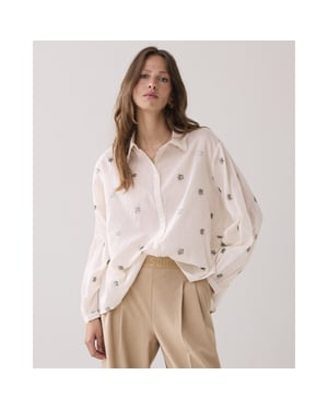 Summum 2s3328-12012 122 blouse scattered embro ivory