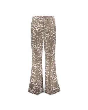 Geisha Jeans wide leopard zand dessin