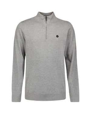 No Excess Pullover half zip 2 coloured melang grey melange