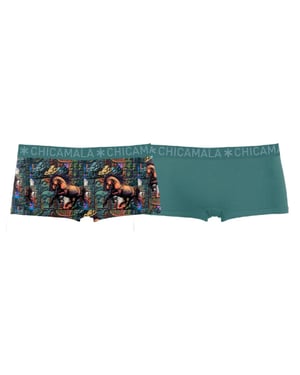 Muchachomalo Girls 2-pack boxer shorts print + solid