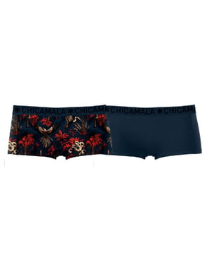 Muchachomalo Girls 2-pack boxer shorts print + solid