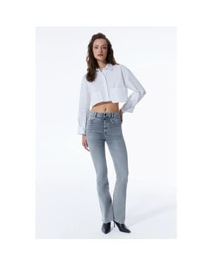 Cup of Joe Matilda dames flare jeans grey vintage