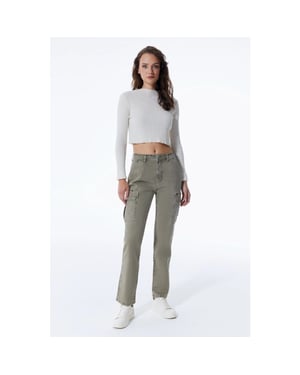Cup of Joe Straight cargo; %97 co-%3 ea; denim kaki