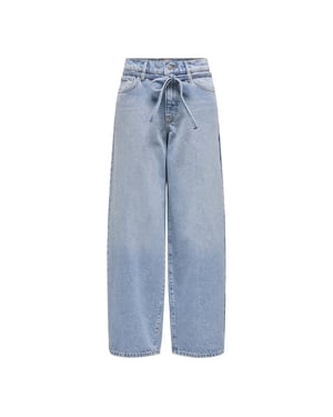 Only Onlgianna rhinest mw straight blue denim