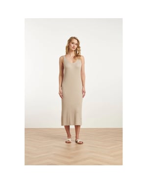 Smashed Lemon 25106 lurex gebreide strappy midi-jurk |
