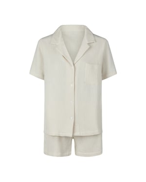 By Louise Dames korte pyjama set mousseline shortama