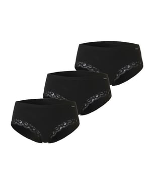 Cotonella Dames slip met kant midi 3-pack