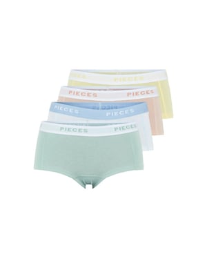 Pieces Dames hipsters 4-pack pclogo effen