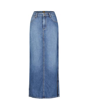 Lee Side slit maxi skirt weekend chill blue denim