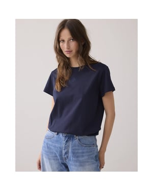 Summum 3s5185-30714 495 rhine stone logo tee midnightblue