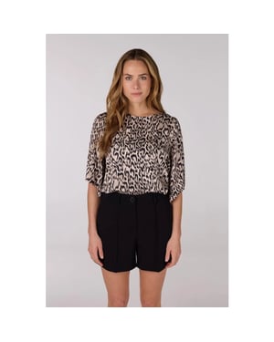 Jansen Amsterdam Rixt top wa100 wide fit short sleeve sand