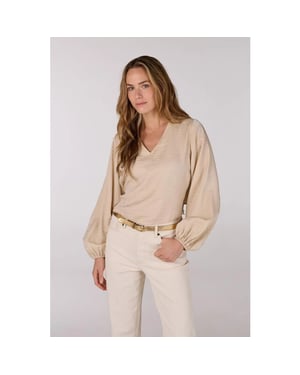Jansen Amsterdam Sam top sq 168 wrap blouse sand