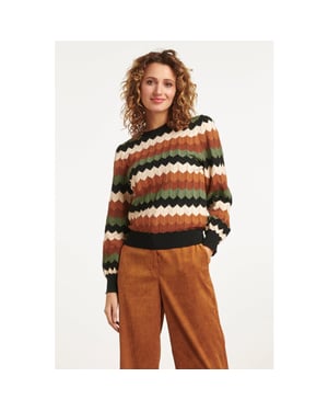Smashed Lemon 23595 retro grafische gebreide top |