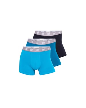 CR7 Heren boxershorts effen blauw/teal/zwart 3-pack