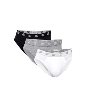 CR7 Heren slip 3-pack effen zwart/wit/grijs