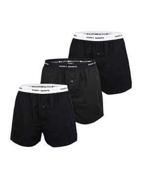 Happy Shorts 3-pack wijde boxershorts heren effen