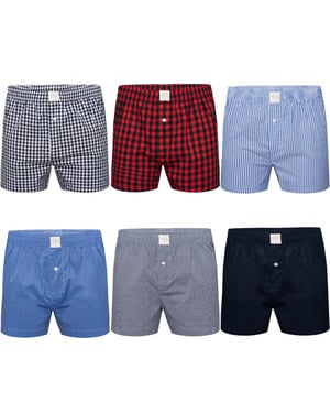 MG-1 Wijde boxershorts heren 6-pack multipack d900 geweven katoen