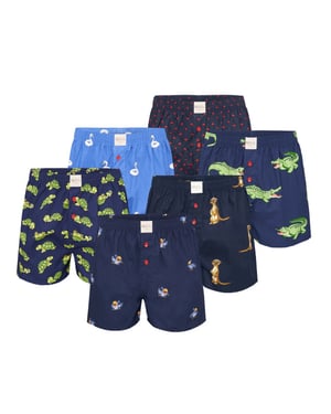 Phil & Co Geweven wijde boxershorts heren 6-pack multipack met print
