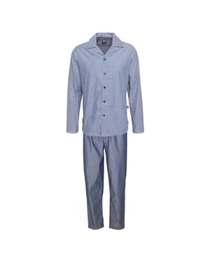 JBS Heren pyjama set lang gestreept met knoopsluiting licht