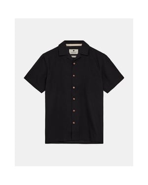 Anerkjendt 901934 akled s/s cot/linen shirt 0000 caviar