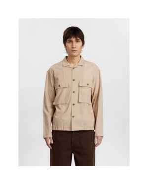 Anerkjendt 901966 akotto cot/linen overshirt 0563feather grey