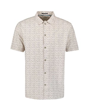No Excess Shirt short sleeve allover printed offwhite