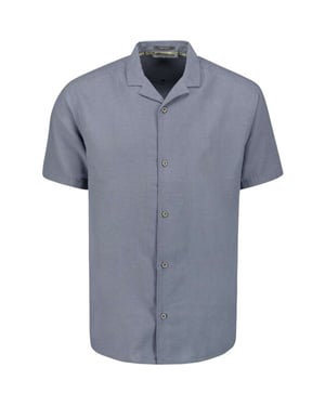 No Excess Shirt short sleeve revers collar so washed blue