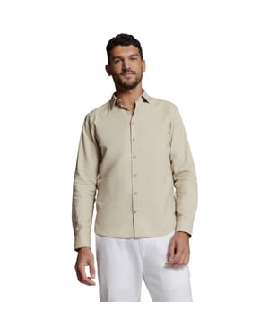 No Excess Shirt solid with linen light desert