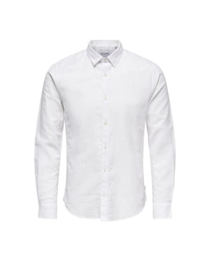 Only & Sons onscaiden ls solid linen shirt noos 22012321 white