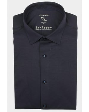 Olymp Business hemd lange mouw extraslimfit jersey shirt navy 250374/18