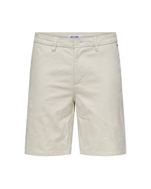 Only & Sons Onsmark 0011 cotton linen shorts no beige