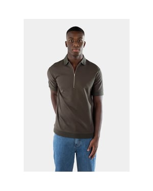 Ciszere 20079-027 clay jersey half zip forest green