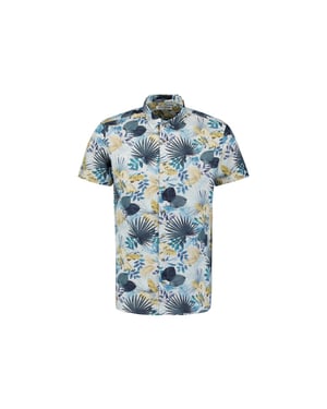 No Excess Shirt short sleeve allover printed blue