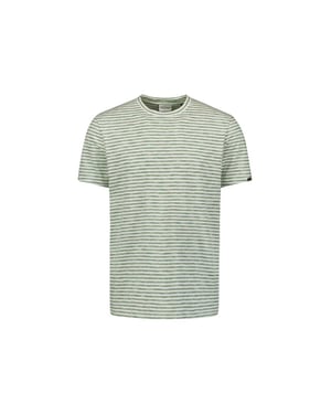 No Excess T shirt crewneck multi cloured melange stripes dessin