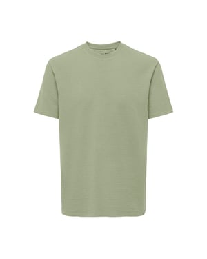 Only & Sons Onskian reg seersucker ss tee olijf