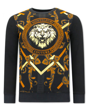 Montfleuri Sweater met print gouden leeuw