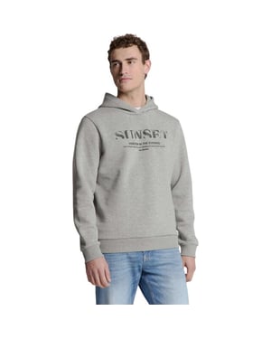 No Excess Sweater hooded grey melange