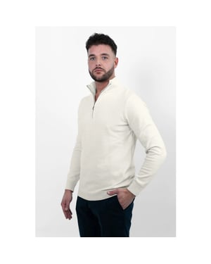 Vercate Luxe half zip off white