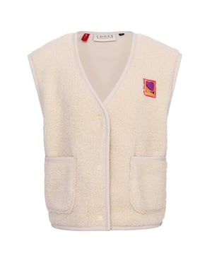 Looxs Revolution Oversized gilet teddy offwhite voor meisjes in de kleur