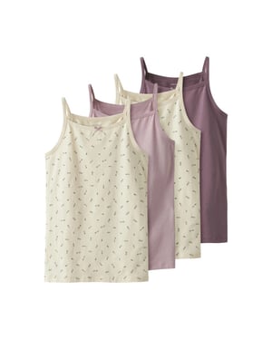 Name It Meisjes hemd top nkfstrap 4-pack effen/print multicolor