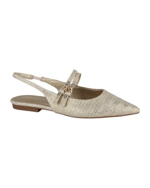 La Strada 2401666-4343 gold dames instappers gekleed