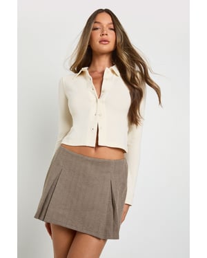 Herringbone Pleated Skort