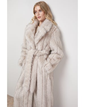 Belted Fur Maxi Coat