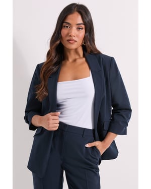 Petite Ruched Sleeve Blazer