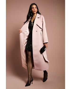 Satin Occasion Belted Trench Coat