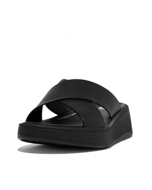 FitFlop F-mode leather flatform cross slides