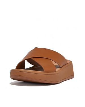 FitFlop F-mode leather flatform cross slides