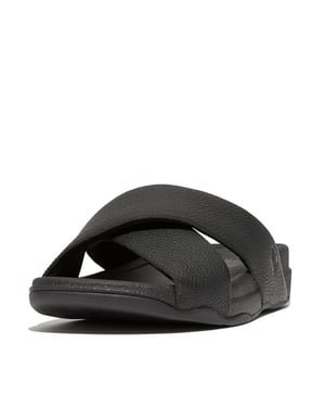 FitFlop Surfer mens tumbled-leather cross slides