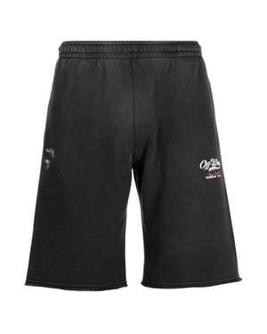 Off-white Wave Off Sweatshorts Zwart