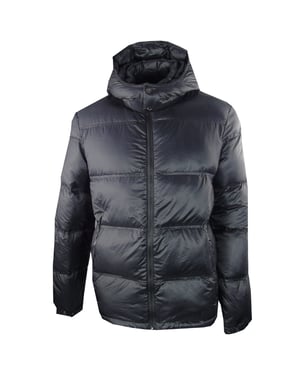 Ea7 Plain Black Hooded Jacket